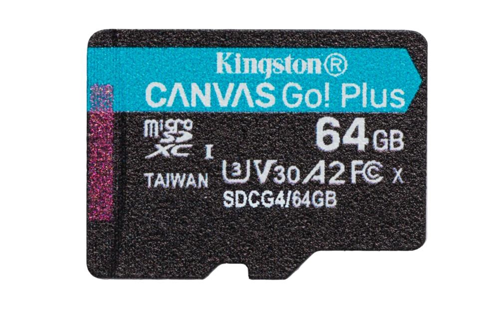 Kingston Canvas Go Plus A2/ Micro SDXC/ 64GB/ UHS-I U3/ Class 10/ + Adaptér