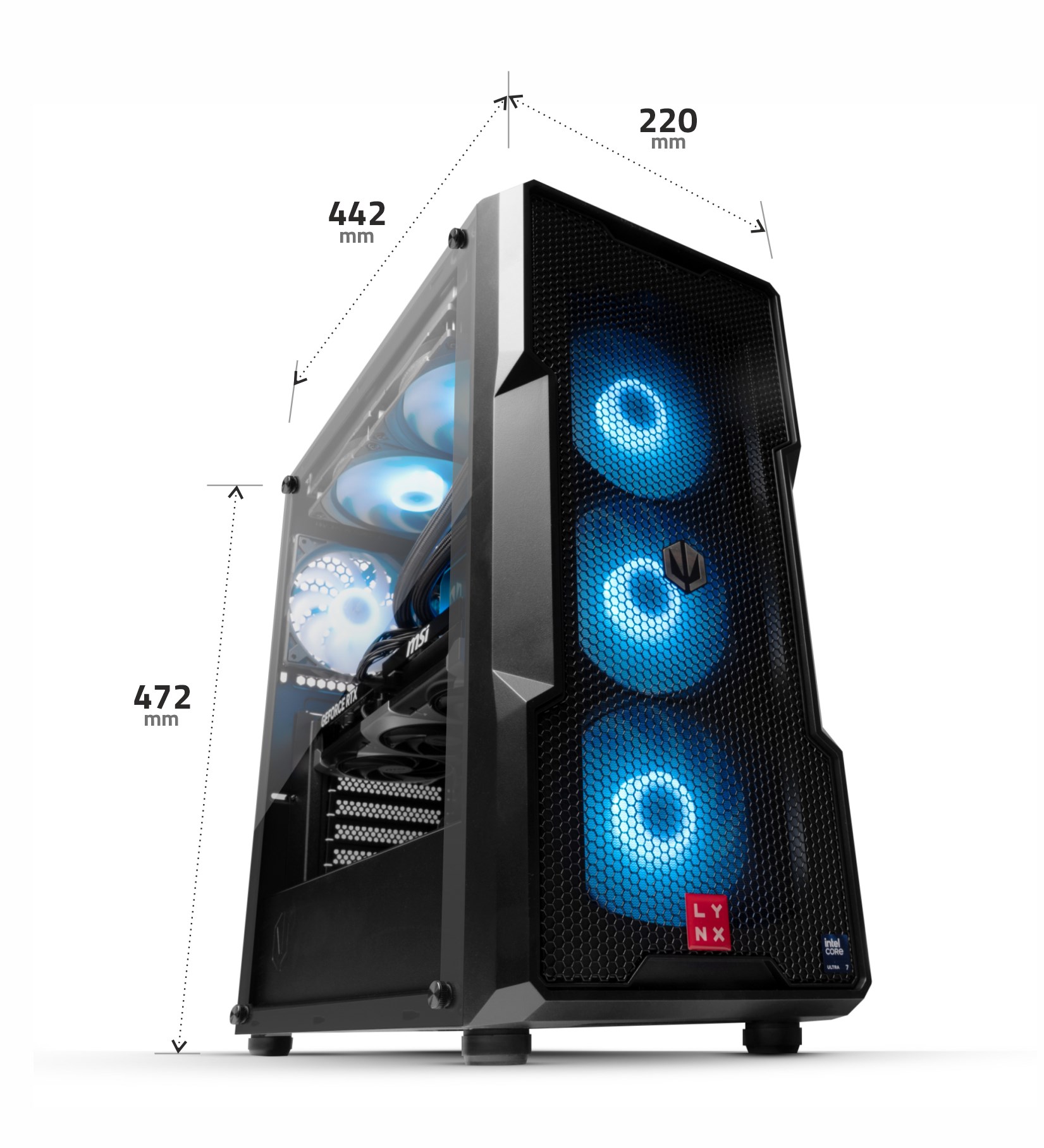 LYNX Challenger Ryzen 7 7800X3D 32GB 2TB SSD NVMe RTX 5070 Ti 16G W11 Home2 