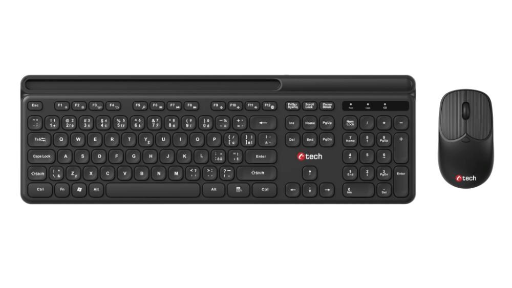 C-TECH klávesnice s myší WLKMC-05B,  Bezdrátový set 2.4GHz,  CZ,  Černá2 