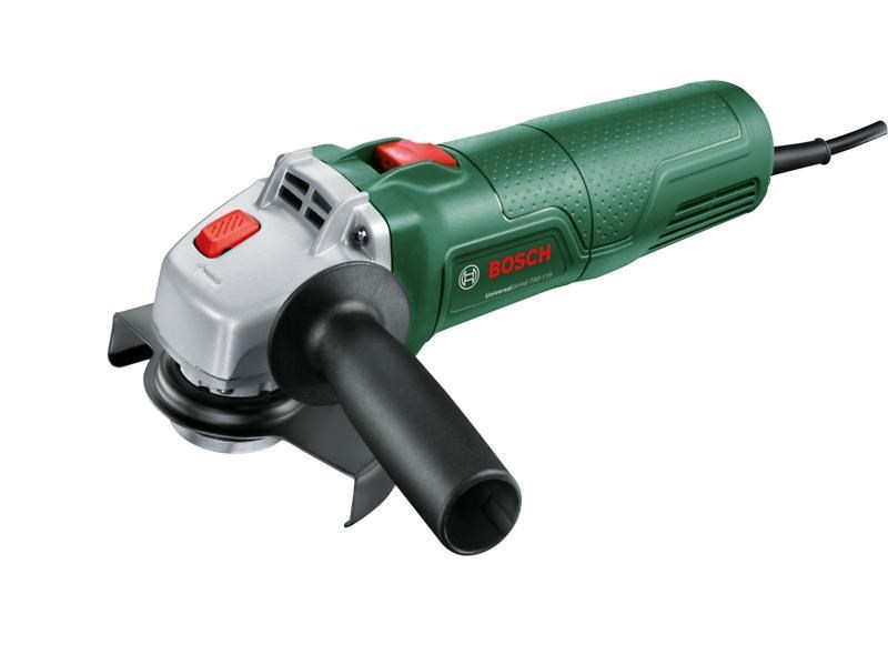 Bosch UniversalGrind 750-115 úhlová bruska,  750 W,  12.000 ot/ min,  aretace vřetena,  ochranný kryt0 