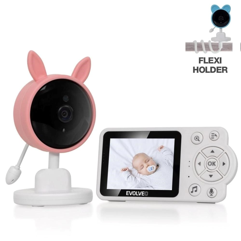 EVOLVEO Baby Monitor N3, detská videoopatrovateľka, ružová