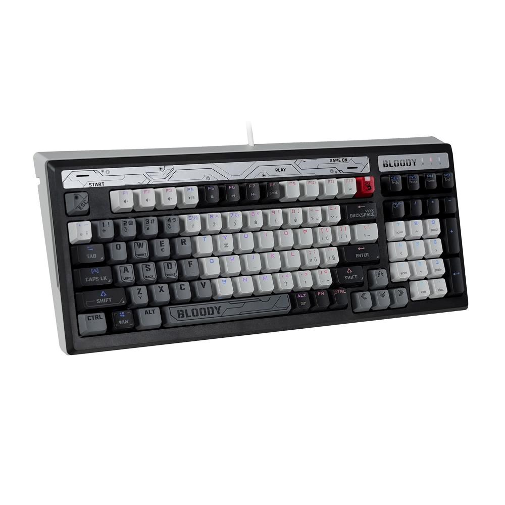 A4tech Bloody B950 podsvícená mechanická herní klávesnice RGB,  Brown Switch,  USB,  CZ,   šedá0 