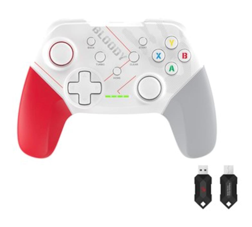 A4tech Bloody GPW50,  gamepad,  Dual mode 2, 4G+USB,  bílá0 