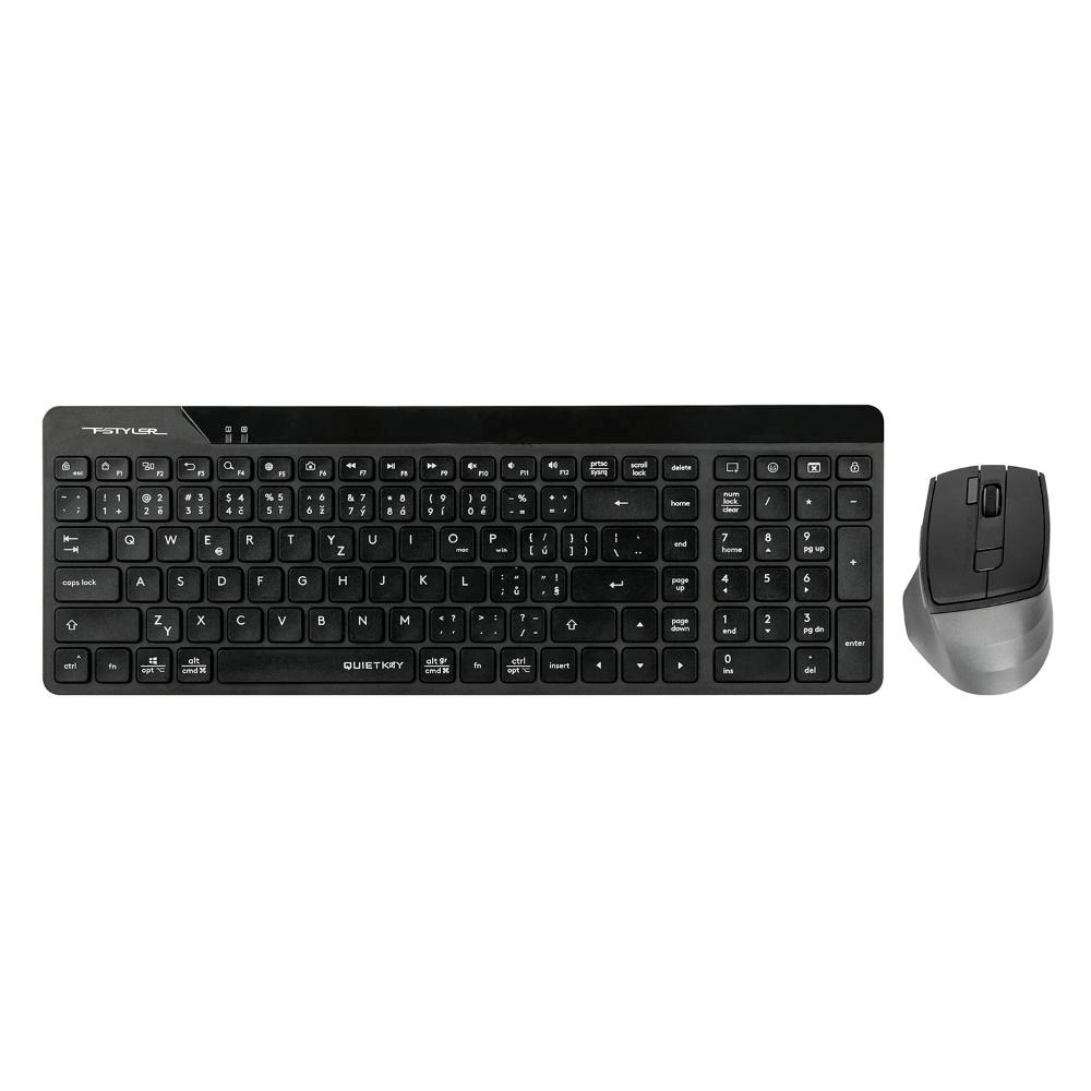A4tech FG2400 Air2,  bezdrátový kancelářský set klávesnice s myší,  CZ,  černá0 