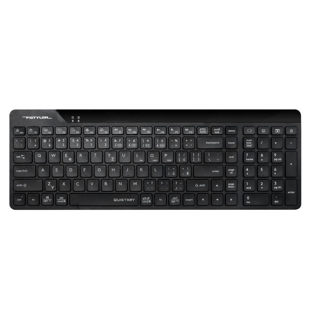 A4tech FStyler FBK23 AS,  bezdrátová Dual mode Bluetooth+2, 4G klávesnice,  CZ,  černá0 