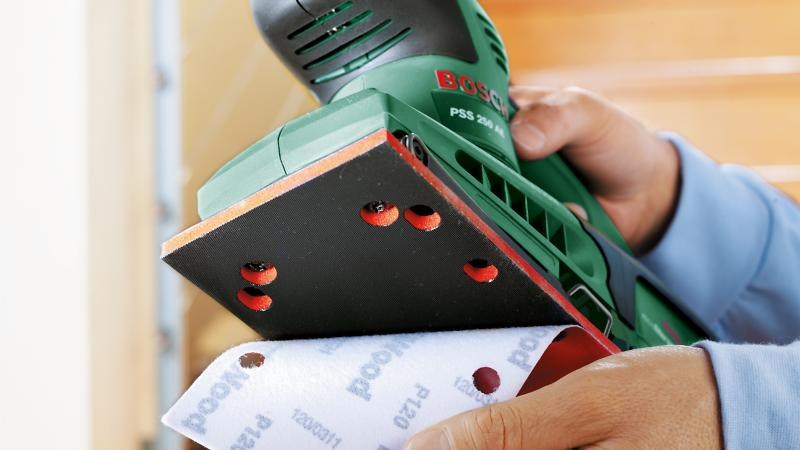 Bosch PSS 250 A/ AE vibrační bruska,  250 W,  14.000 – 24.000 kmitů/ min,  plocha 92 x 182 mm3 