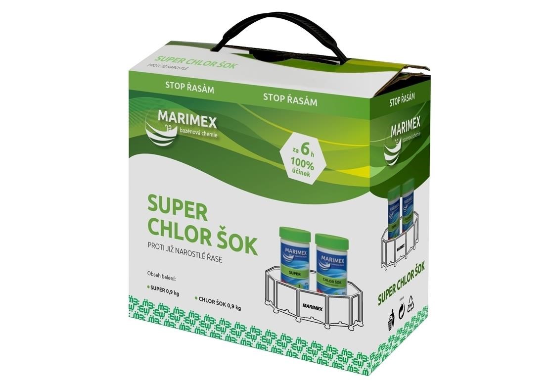 Marimex Super Chlor Šok 2x 0, 9 kg - bazénová chemie - ŘASY2 