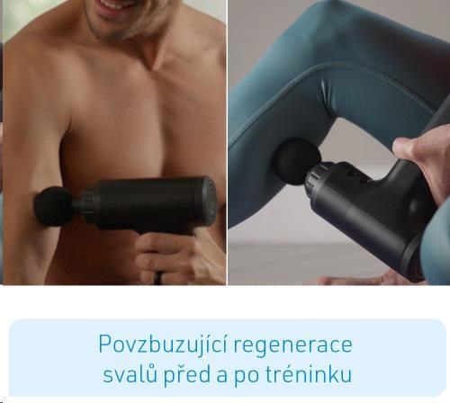 BAZAR - Kendox masážní pistole Muscle Relief, černá, 20 W ~ 50 W - Poškozený obal (Komplet)7 