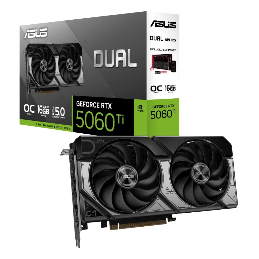 ASUS VGA NVIDIA GeForce RTX 5060 Ti DUAL OC 16G, 16GB GDDR7, 3xDP, 3xHDMI1 