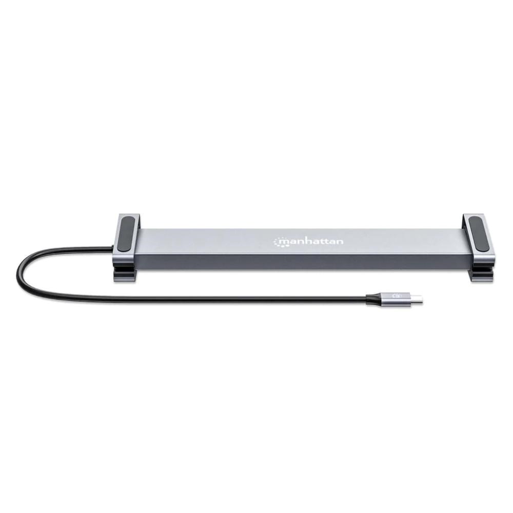 MANHATTAN Dokovací stanice USB-C 10v1, 2xHDMI, USB-C 3.0, USB-C PD 100W, 3xUSB-A 3.0, SD microSD, RJ453 