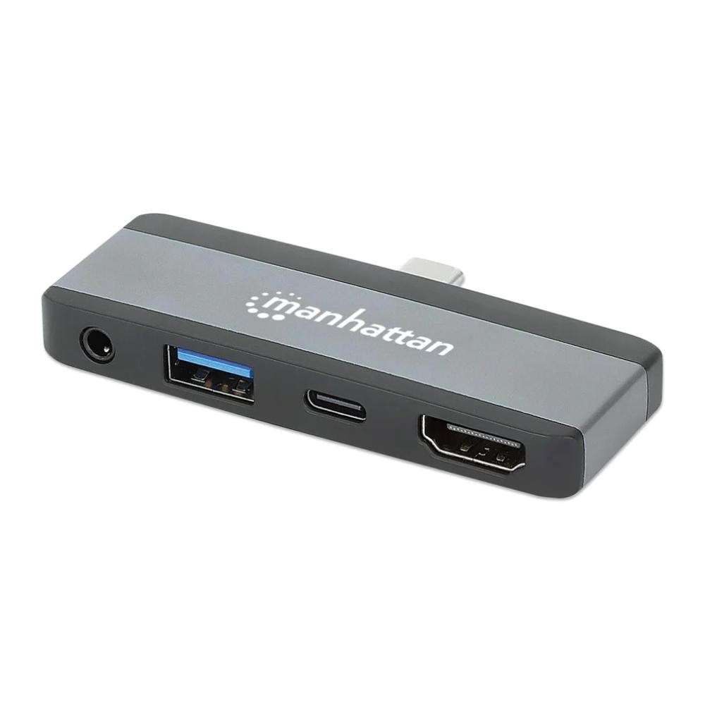 MANHATTAN Dokovací stanice USB-C 4v1, HDMI, USB-C PD 100W, USB-A 3.0, 3.5mm Jack0 