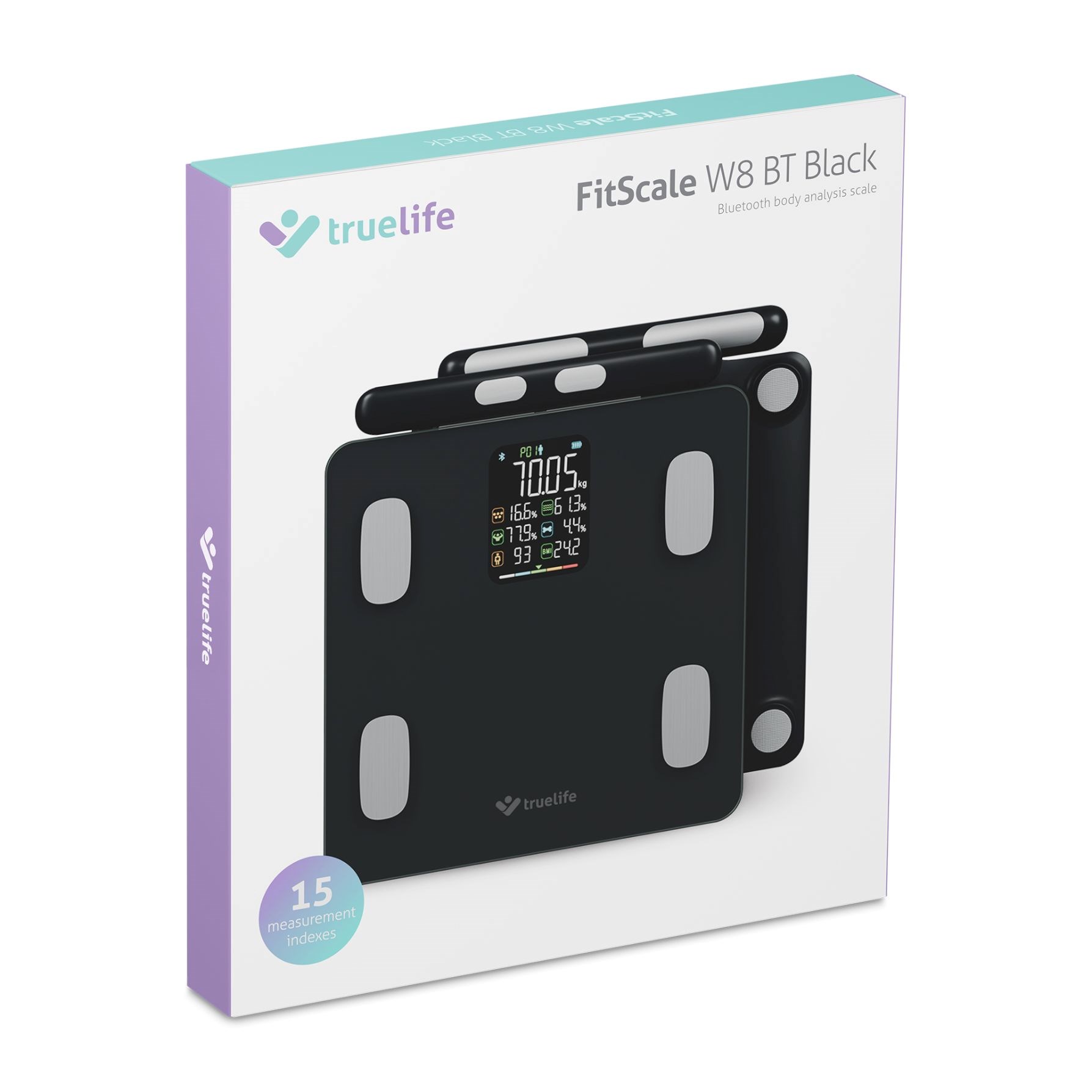 TrueLife FitScale W8 BT Black - osobní diagnostická bluetooth váha11 