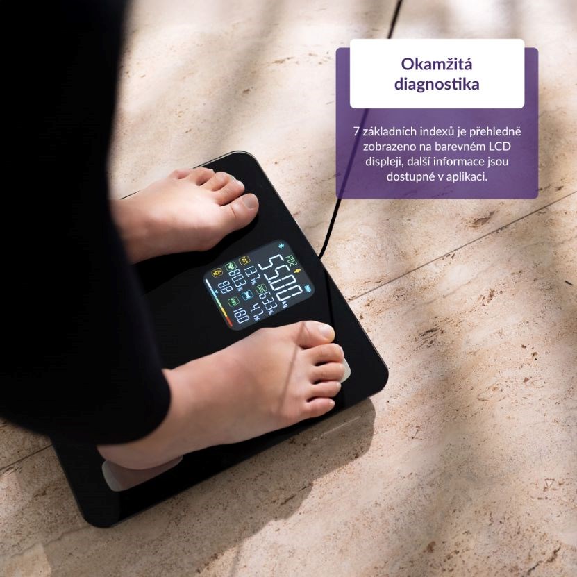 TrueLife FitScale W8 BT Black - osobní diagnostická bluetooth váha6 
