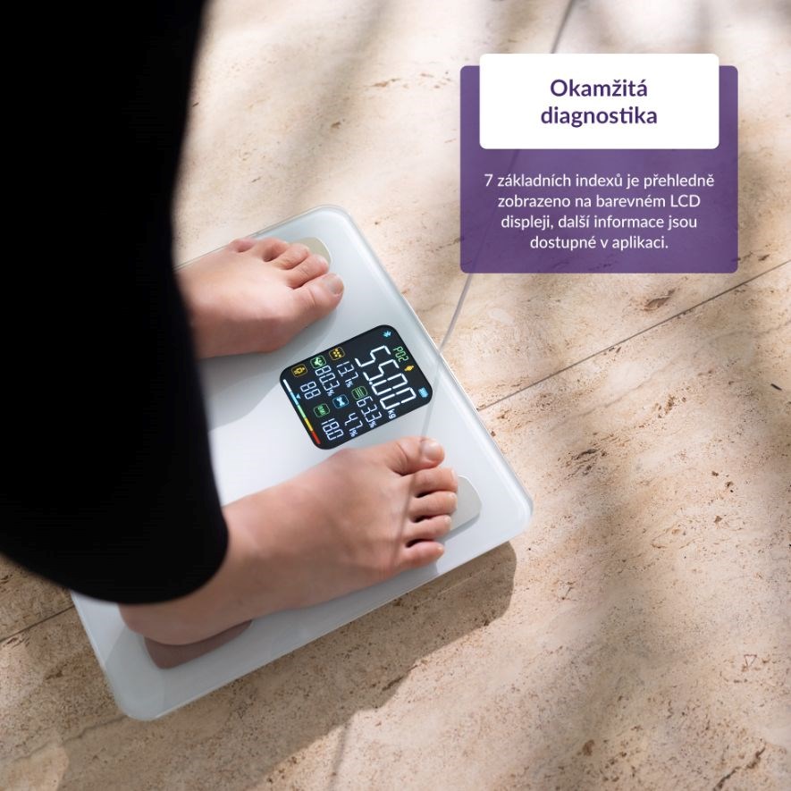 TrueLife FitScale W8 BT White - osobní diagnostická bluetooth váha6 
