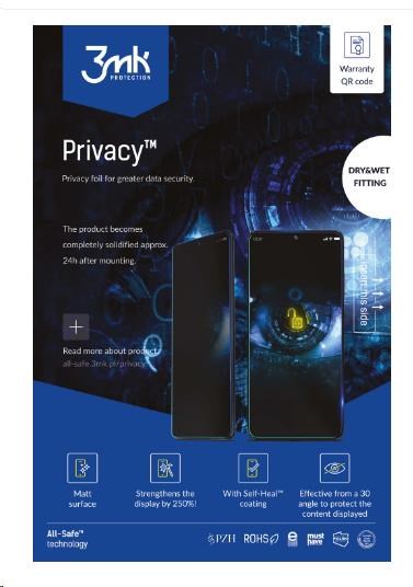 3mk All-Safe - AIO fólie BH Privacy Dry & Wet Fitting Phone,  5 ks0 