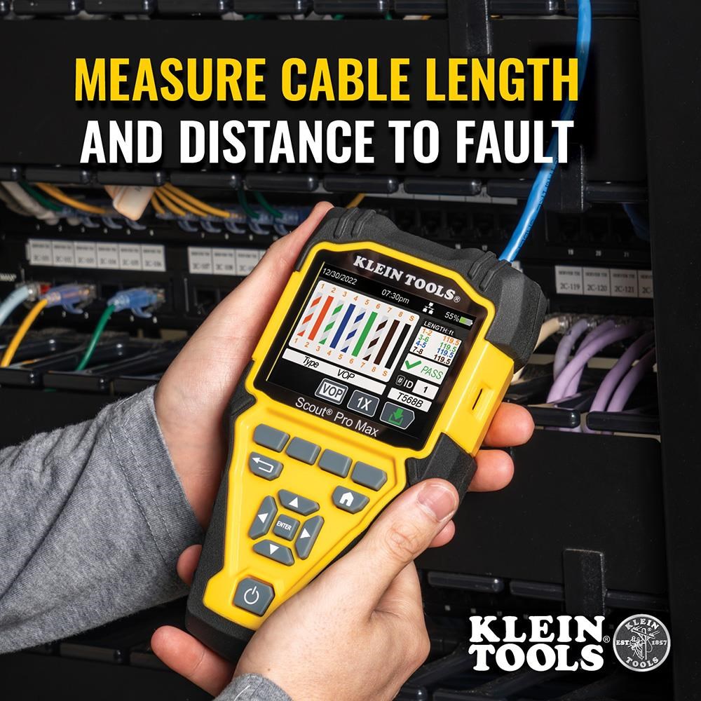 KLEIN TOOLS - VDV Scout® Pro Max Tester s přijímačem Set - 20x RJ45,  20x F-konektor7 