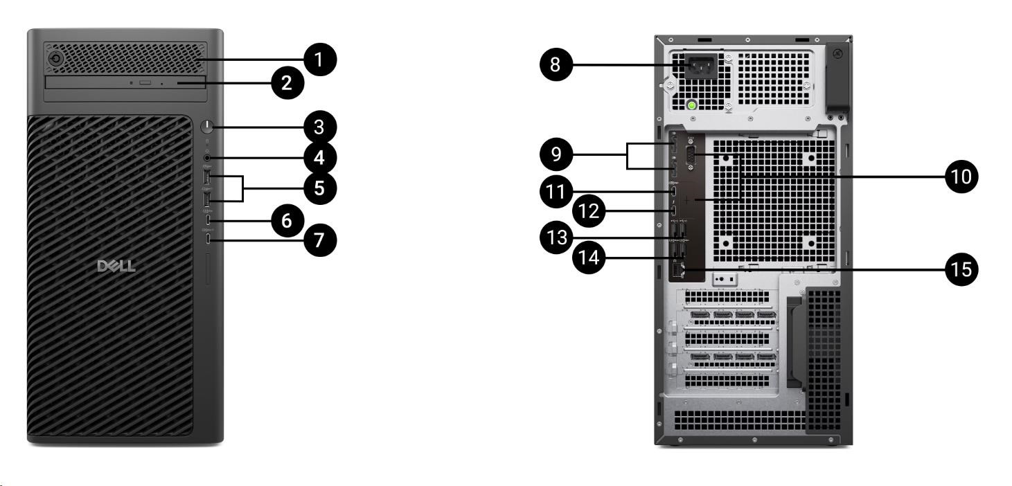DELL PC Pro Max Tower T2 FCT2250/ 1500W/ TPM/ U9-285/ 32GB/ 1TSSD/ Integrated/ vPro/ Kb/ Mouse/ W11 Pro/ 3Y PS NBD4 