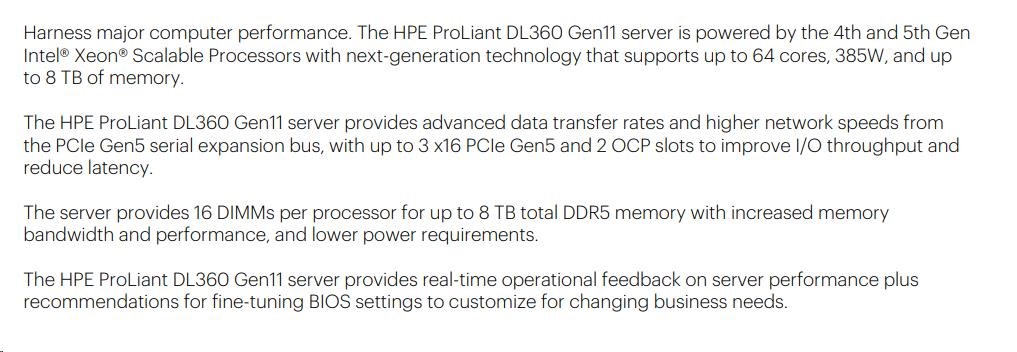 HPE PL DL360g11 4509Y (2.6G/ 8C) 2x32G (p64706) 2x480G 2x1000W MR408i-o 8SFF 4p1G ocp Smart Choice4 