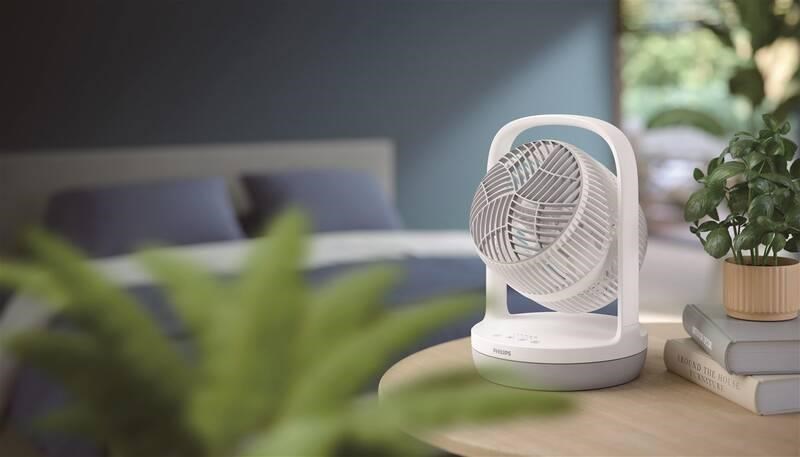 Philips 2000 Series CX2050/ 00 stolní ventilátor,  3 rychlosti,  23 dB,  2 režimy,  bílá /  šedá9 