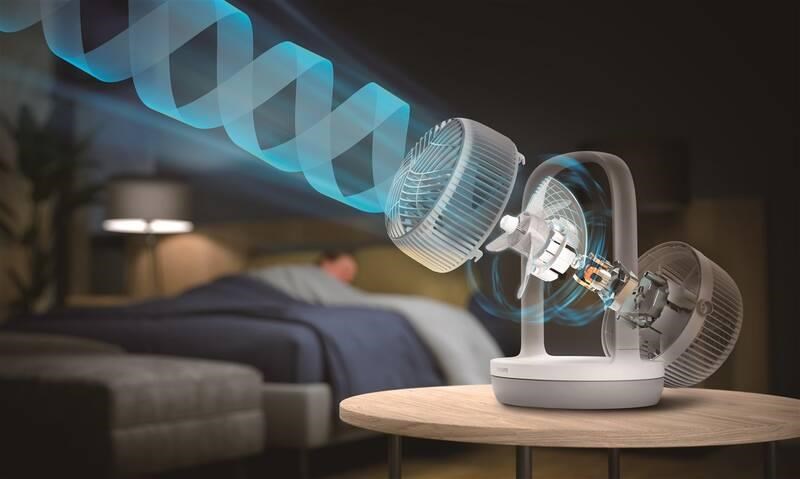 Philips 2000 Series CX2050/ 00 stolní ventilátor,  3 rychlosti,  23 dB,  2 režimy,  bílá /  šedá10 