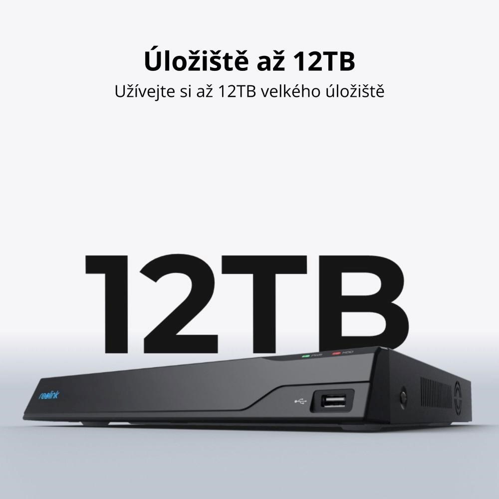 REOLINK bezpečnostní NVR jednotka NVS16,  Kapacita až 12TB,  4TB HDD,  16 Kanálů s 16MP1 