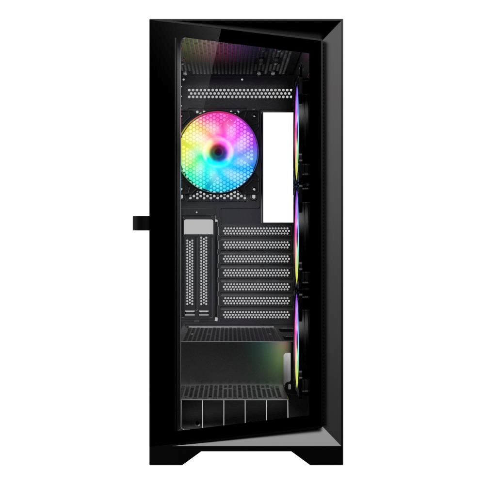 VeinX case GL29AL-BK,  ATX,  Průhledná bočnice,  4x 120mm ARGB Fan,  ARGB Hub,  Černá3 