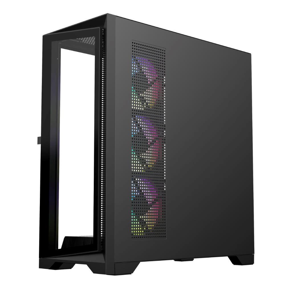 VeinX case GL29AL-BK,  ATX,  Průhledná bočnice,  4x 120mm ARGB Fan,  ARGB Hub,  Černá4 