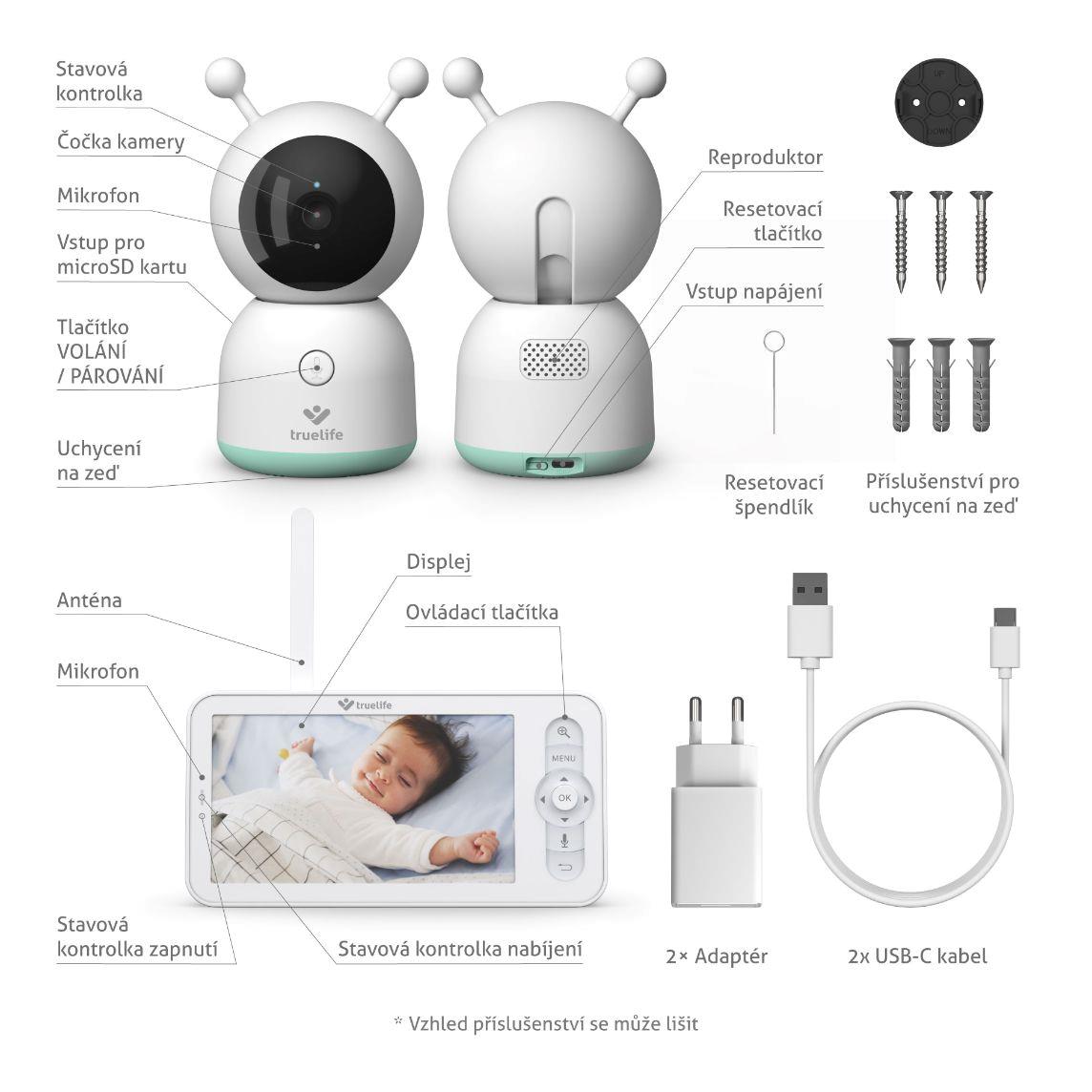 TrueLife NannyCam R7 Dual Smart (USB-C) - digitální video chůvička10 