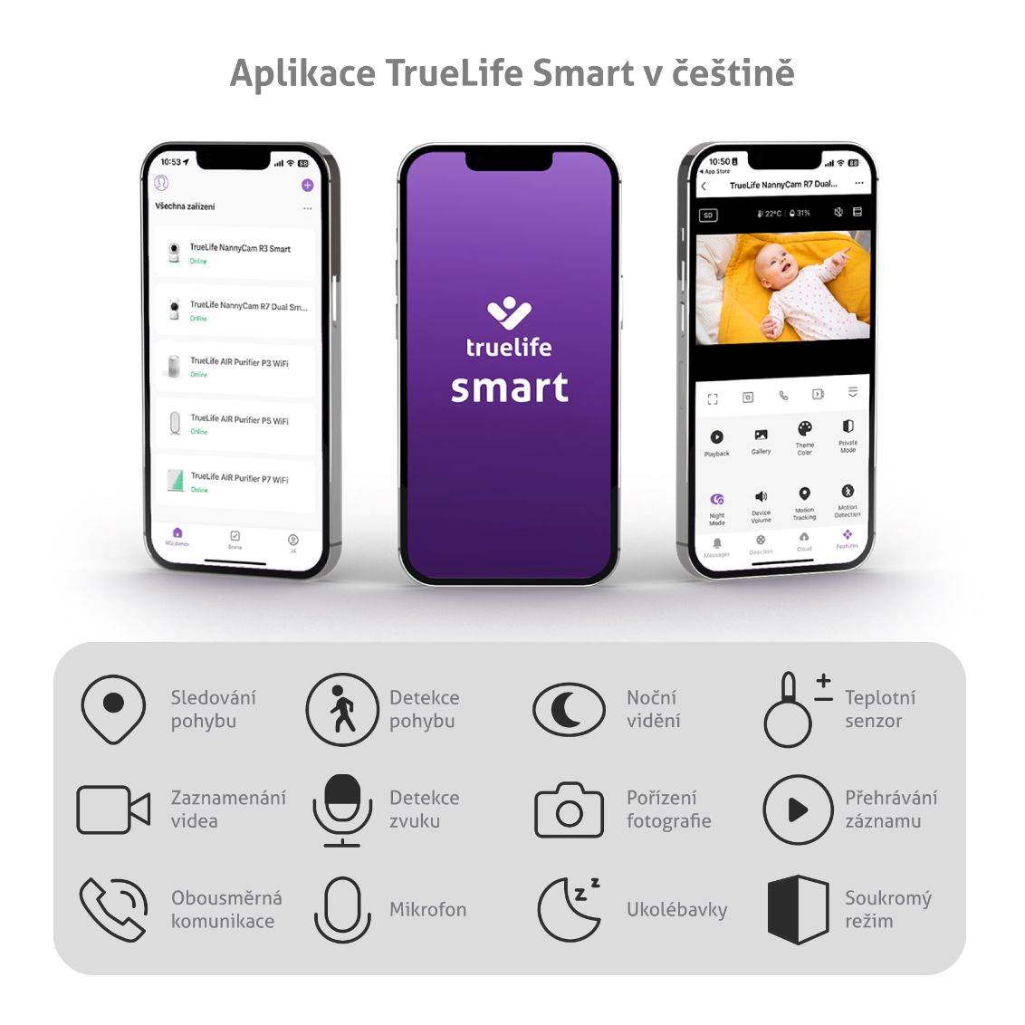 TrueLife NannyCam R7 Dual Smart (USB-C) - digitální video chůvička3 