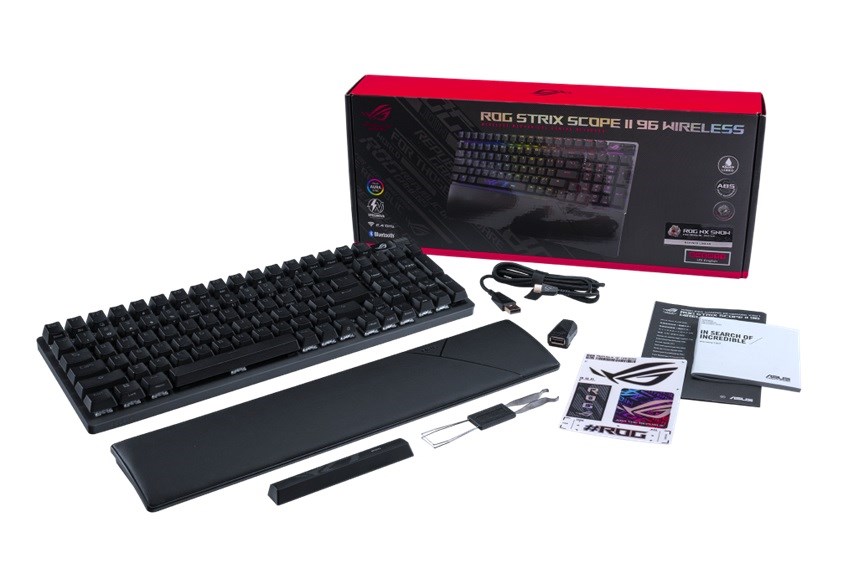 ASUS klávesnice ROG Strix Scope II 96 Wireless (ROG NX Snow) - CZ/ SK9 