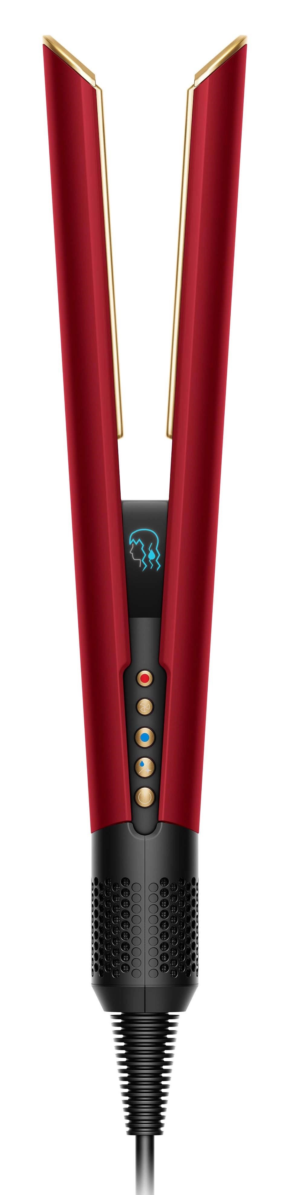 BAZAR - Dyson Airstrait HT01 žehlička na vlasy, LCD displej, Hyperdymium™ motor, red velvet/gold - poškozený obal1 