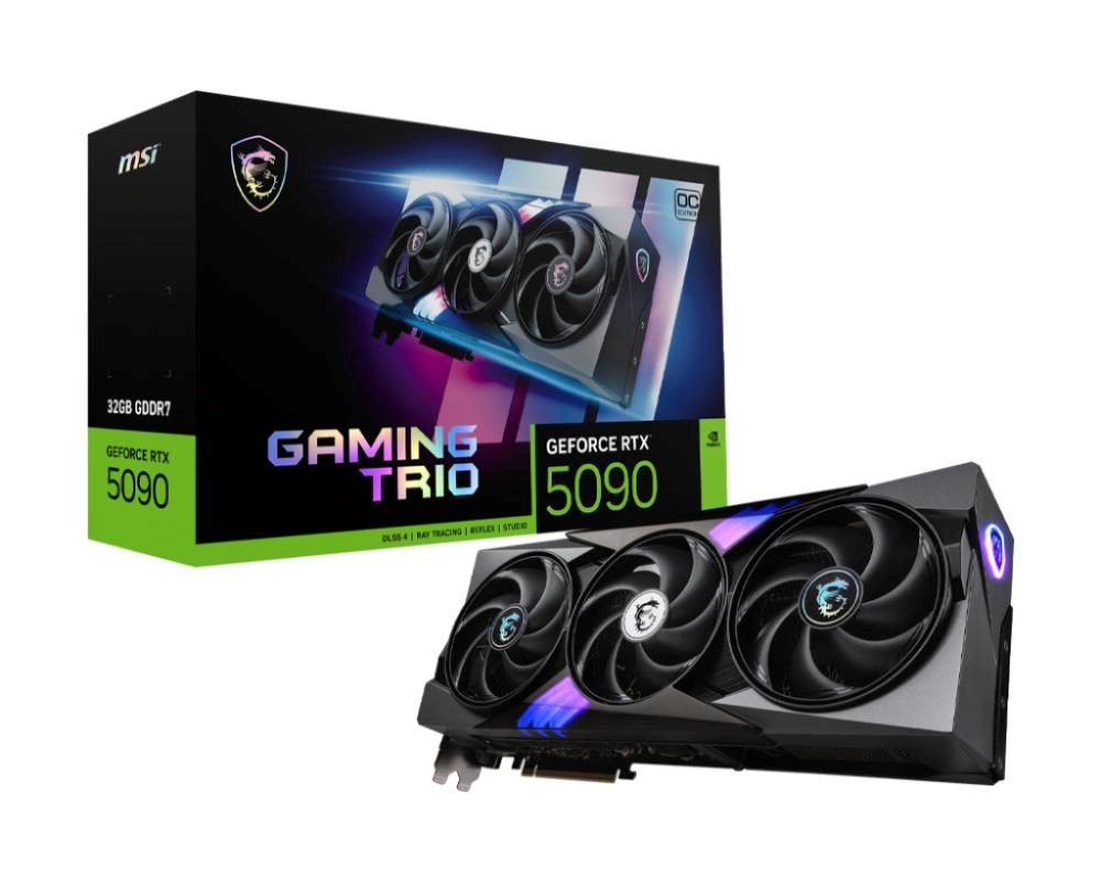 MSI VGA NVIDIA GeForce RTX 5090 32G GAMING TRIO OC,  RTX 5090,  32GB GDDR7,  3xDP,  1xHDMI0 