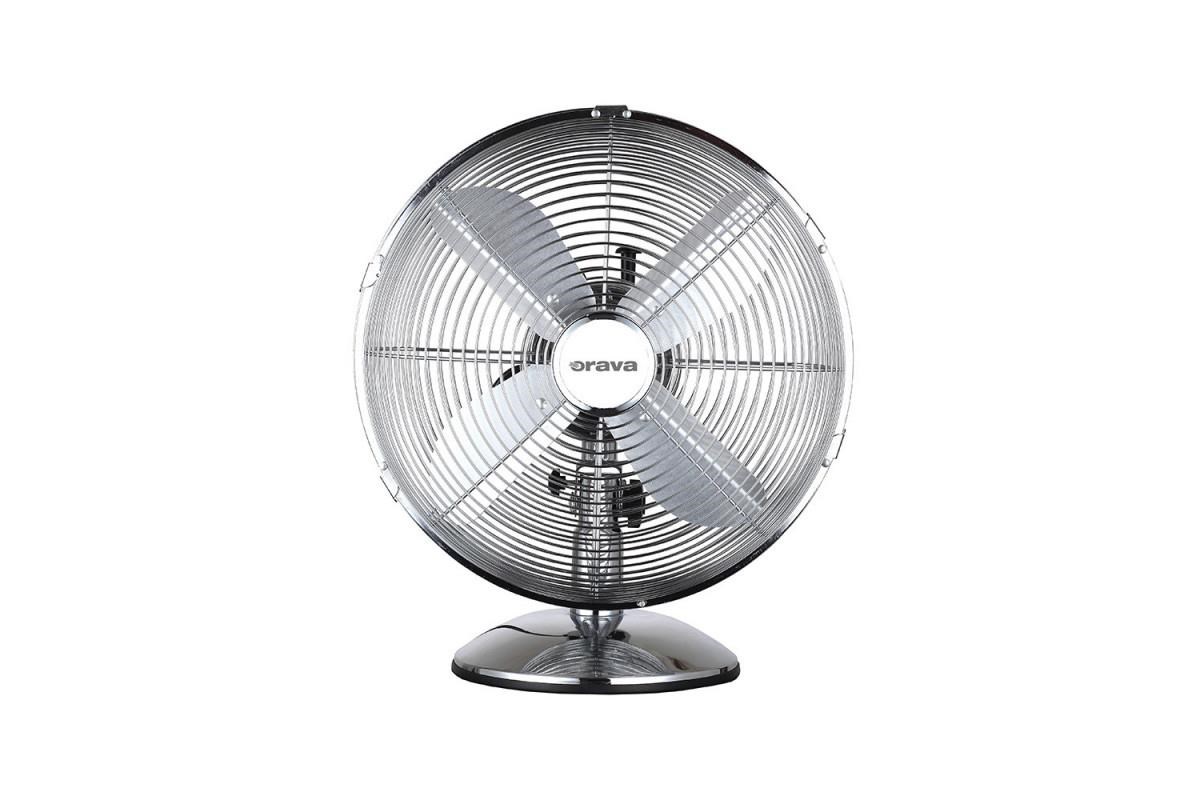 Orava SF-100 X stolní oscilující ventilátor,  3 stupně rychlosti,  oscilace doprava a doleva,  stříbrná