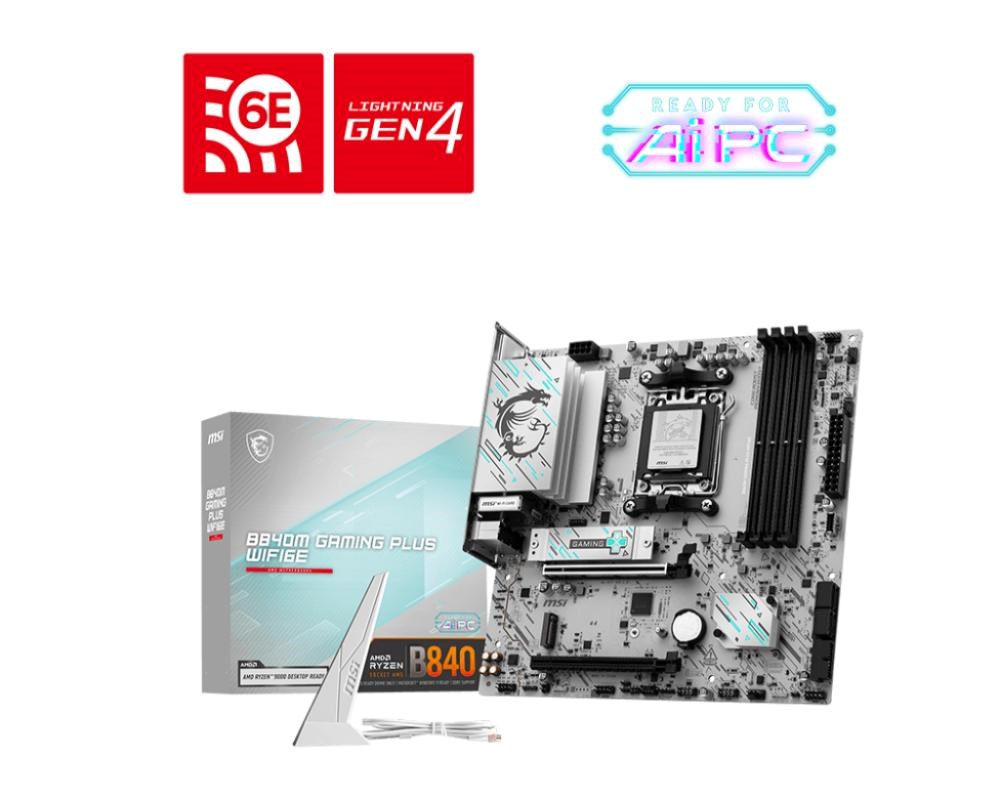 MSI MB Sc AM5 B840M GAMING PLUS WIFI6E,  AMD B840,  4xDDR5,  1xHDMI,  WI-FI,  mATX0 