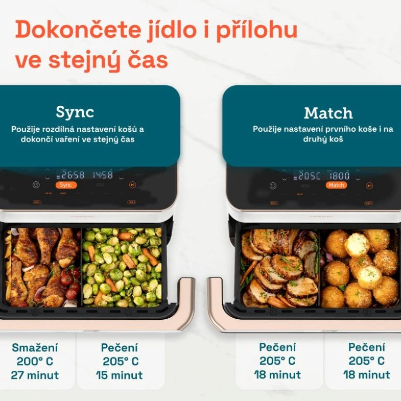 Cosori TF101S Dual blaze TwinFry 10l hozkovzdušná fritéza - bílá4 