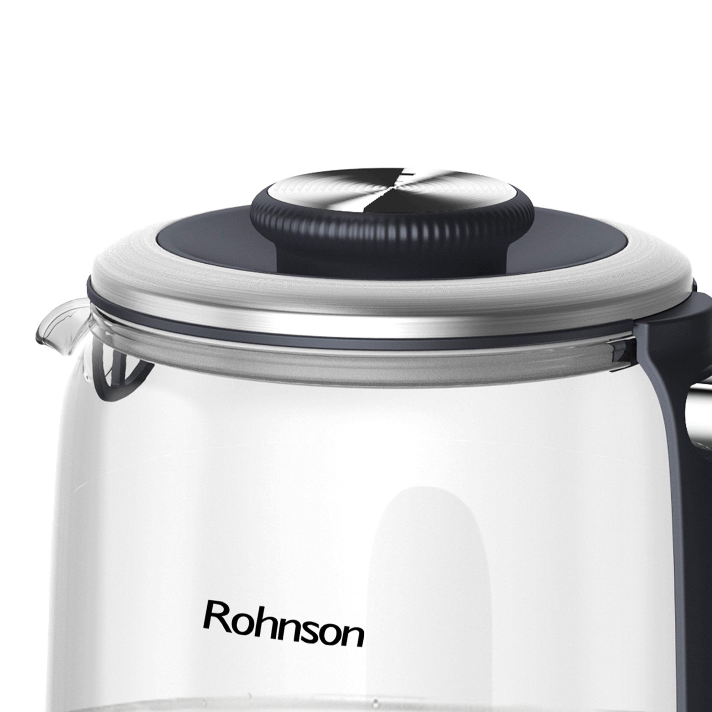 Rohnson Color Touch rychlovarná konvice,  2200 W,  6 teplot,  1.7 l,  LED displej,  dotykový ovládací panel,  sklo4 