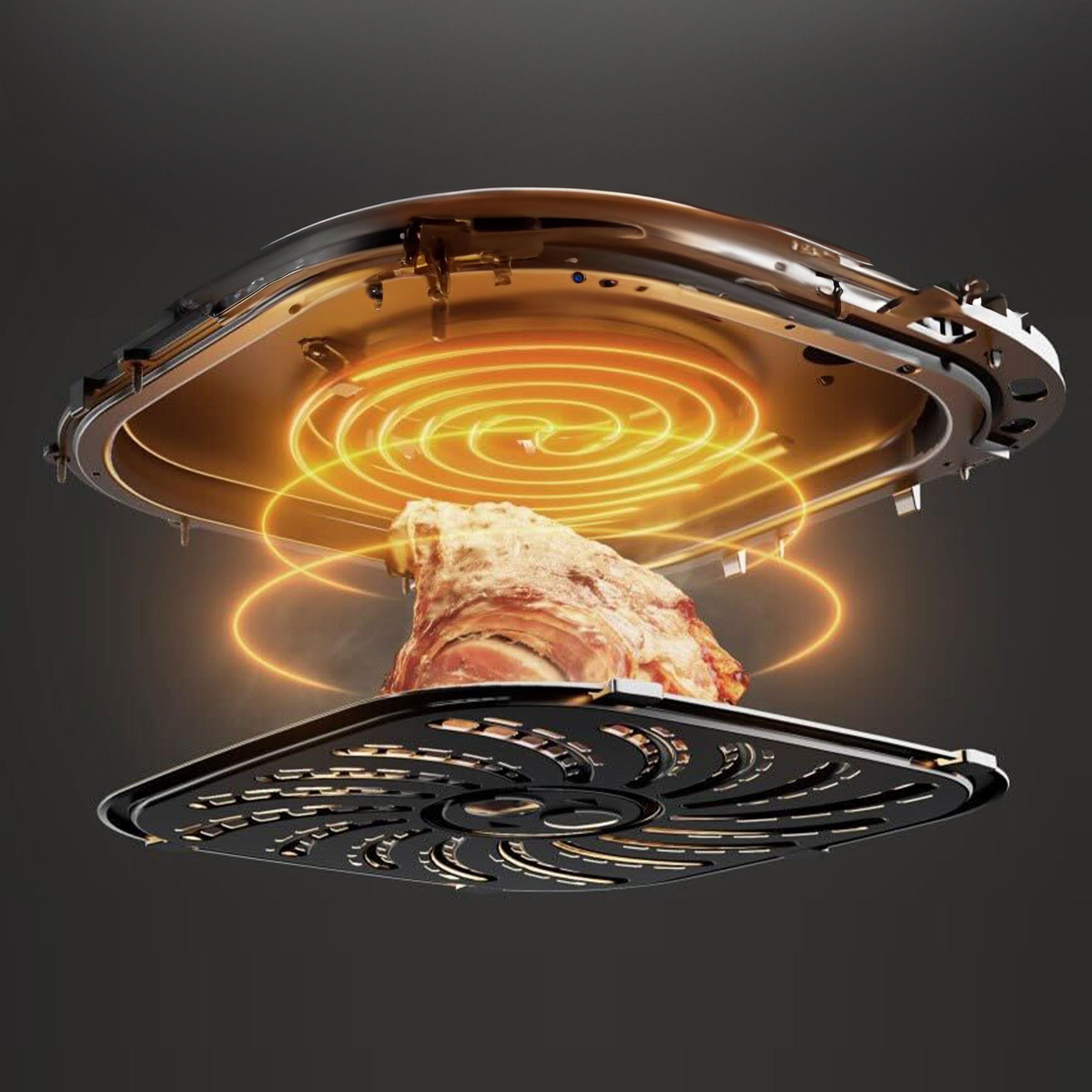 Rohnson InnoFry AI chytrá horkovzdušná fritéza,  1800 W,  Wi-Fi,  objem 8 l,  TFT displej,  černá7 