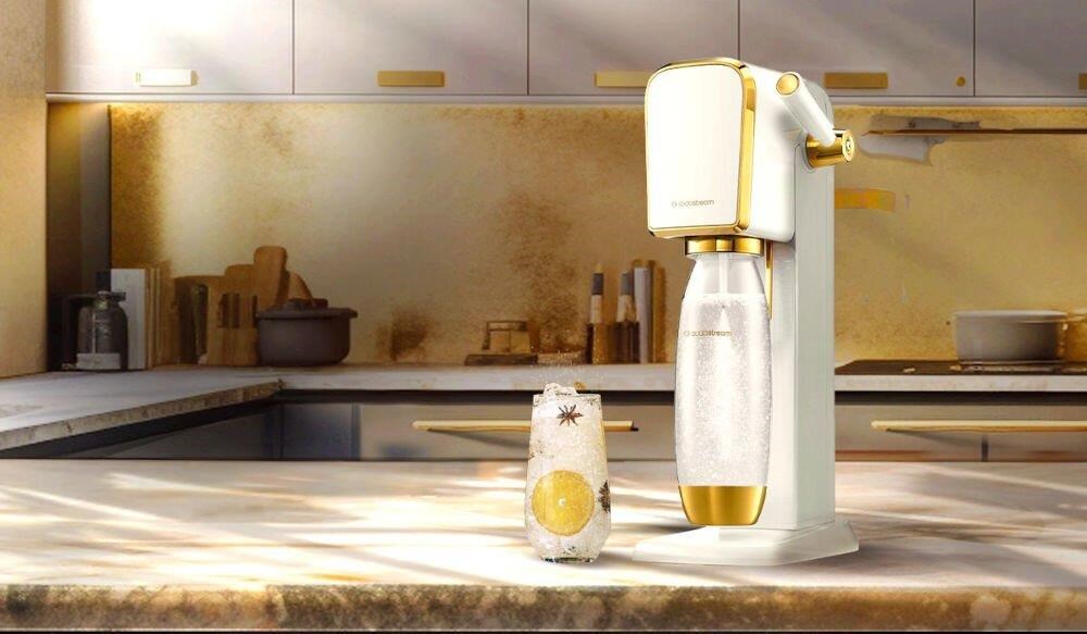 SodaStream Art výrobník sody, mechanický, 1l láhev, bombička s CO2, bílá / zlatá3 