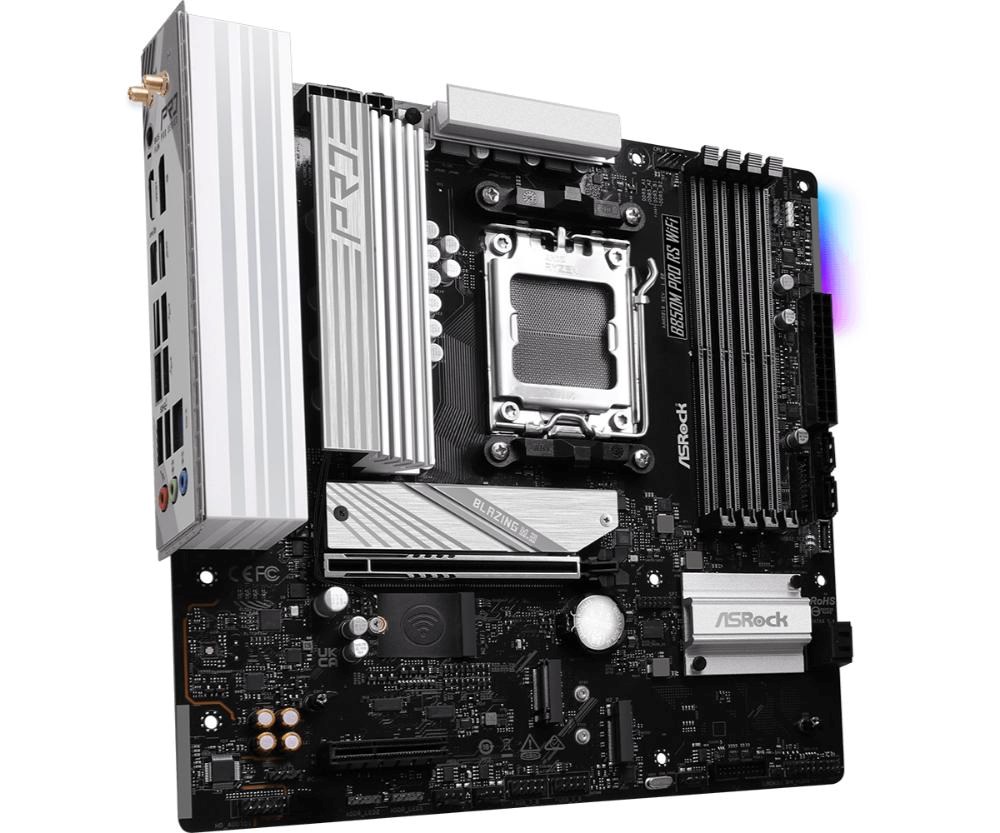 ASRock MB Sc AM5 B850M PRO RS WIFI,  AMD B850,  4xDDR5,  1xDP,  1xHDMI,  WiFi,  mATX3 