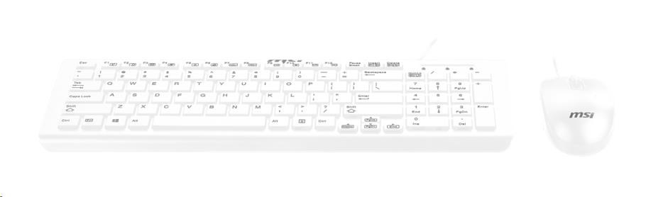 MSI set klávesnice a myši SK9626W,  drátová,  CZ/ SK lokalizace,  bílá0 