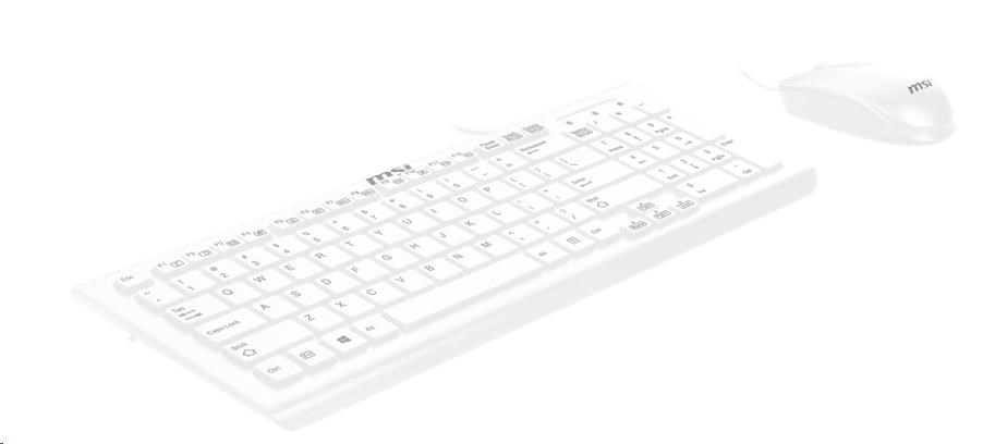 MSI set klávesnice a myši SK9626W,  drátová,  CZ/ SK lokalizace,  bílá2 