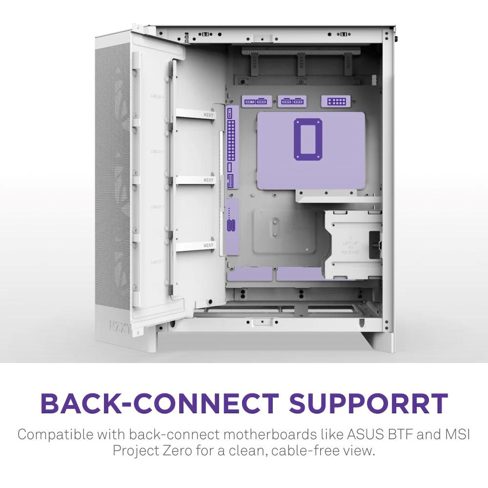 NZXT skříň H9 Flow ARGB+ dvoukomorová ATX  6xRGB 140 mm  1x 120mm fan  prosklená  controller  bílá7 