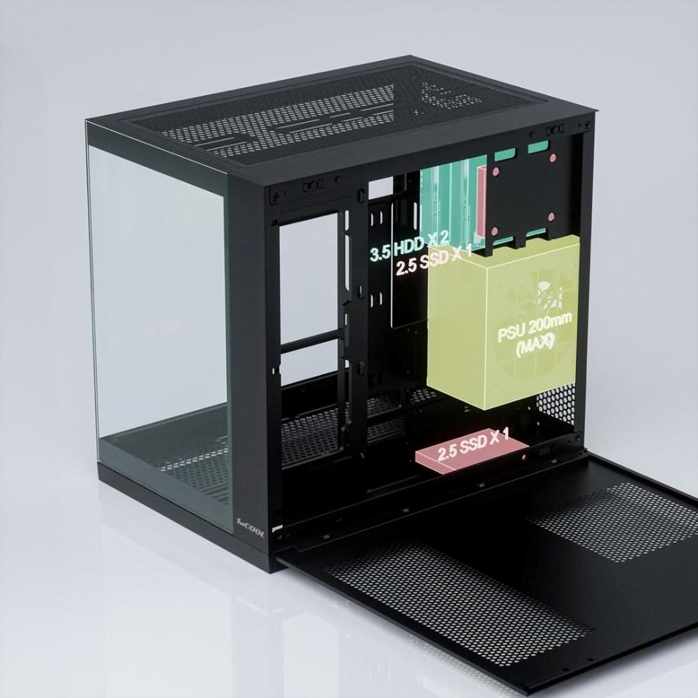1stCOOL skříň DREAMER,  Mid Tower,  AU,  USB 3.0,  USB-C,  3x 120mm ARGB Fan,  černá13 
