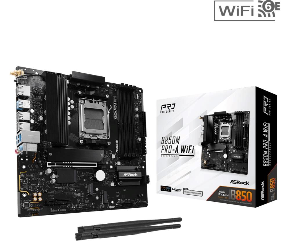 ASRock MB Sc AM5 B850M PRO-A WIFI, AMD B850, 4xDDR5, 1xDP, 1xHDMI, WiFi, mATX0 