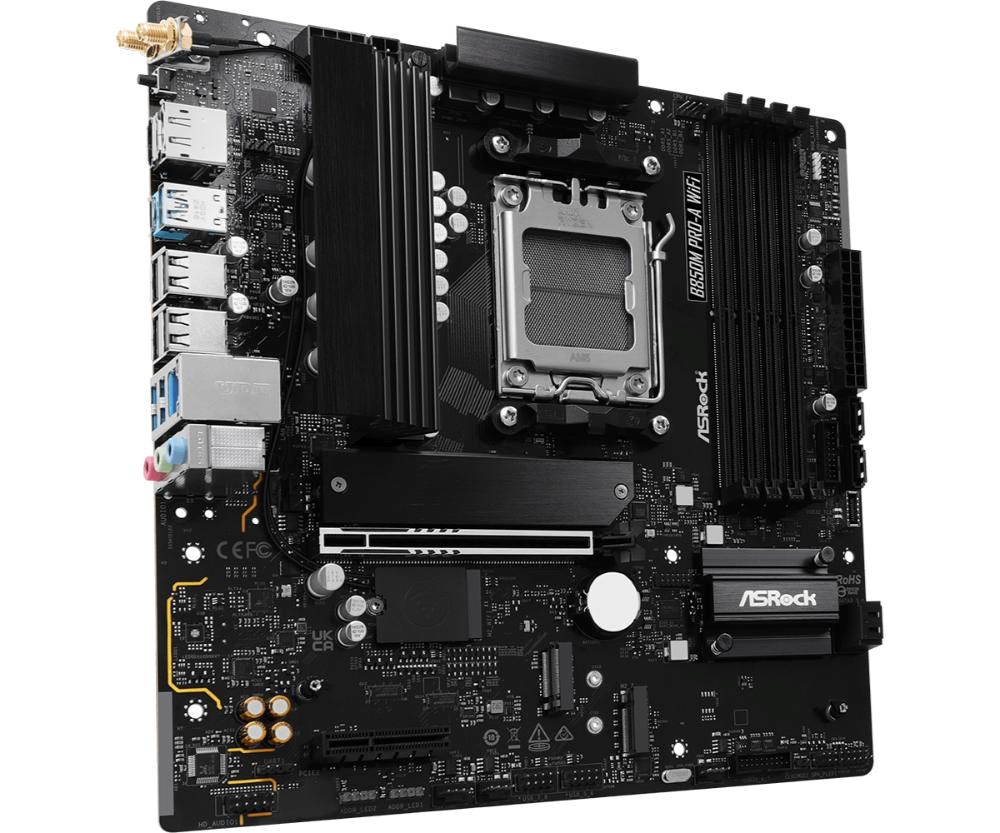 ASRock MB Sc AM5 B850M PRO-A WIFI, AMD B850, 4xDDR5, 1xDP, 1xHDMI, WiFi, mATX2 