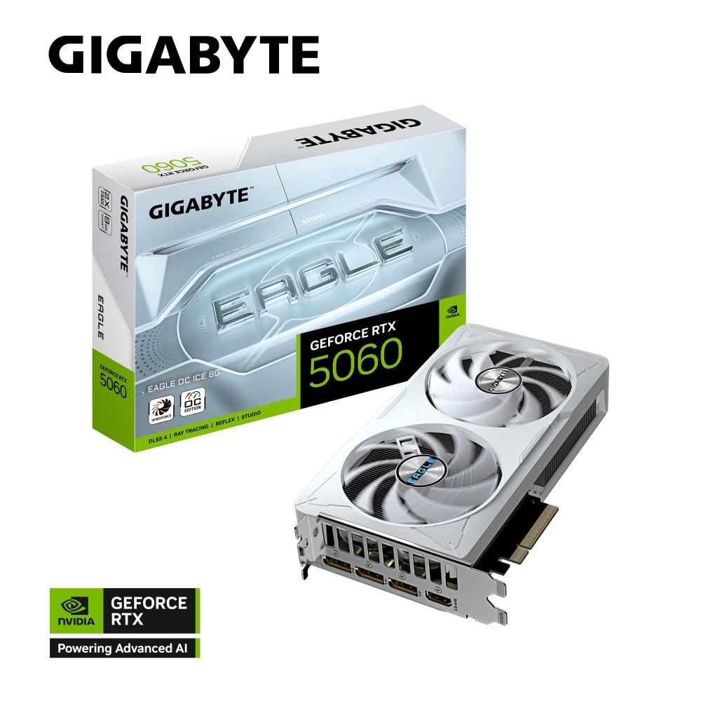 GIGABYTE VGA NVIDIA GeForce RTX 5060 EAGLE ICE OC 8G,  8G GDDR7,  3xDP,  1xHDMI1 
