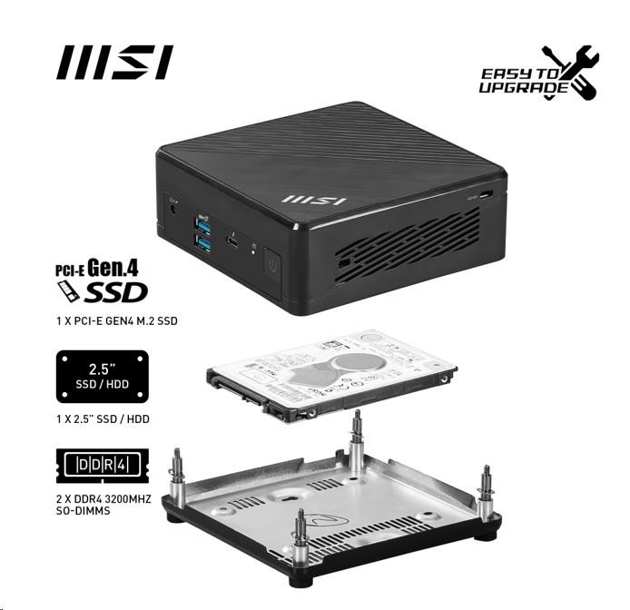 MSI PC Cubi Cubi 5 12M-001BEU,  i7-1255U,  N/ A,  N/ A SSD,  No OS,  Black5 