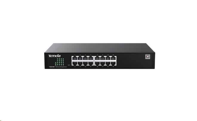 Tenda TEG2216D Websmart L2 cloud managed switch, 16x 10/ 100/ 1000 Mbps, Kov, Fanless-bez ventilátorov