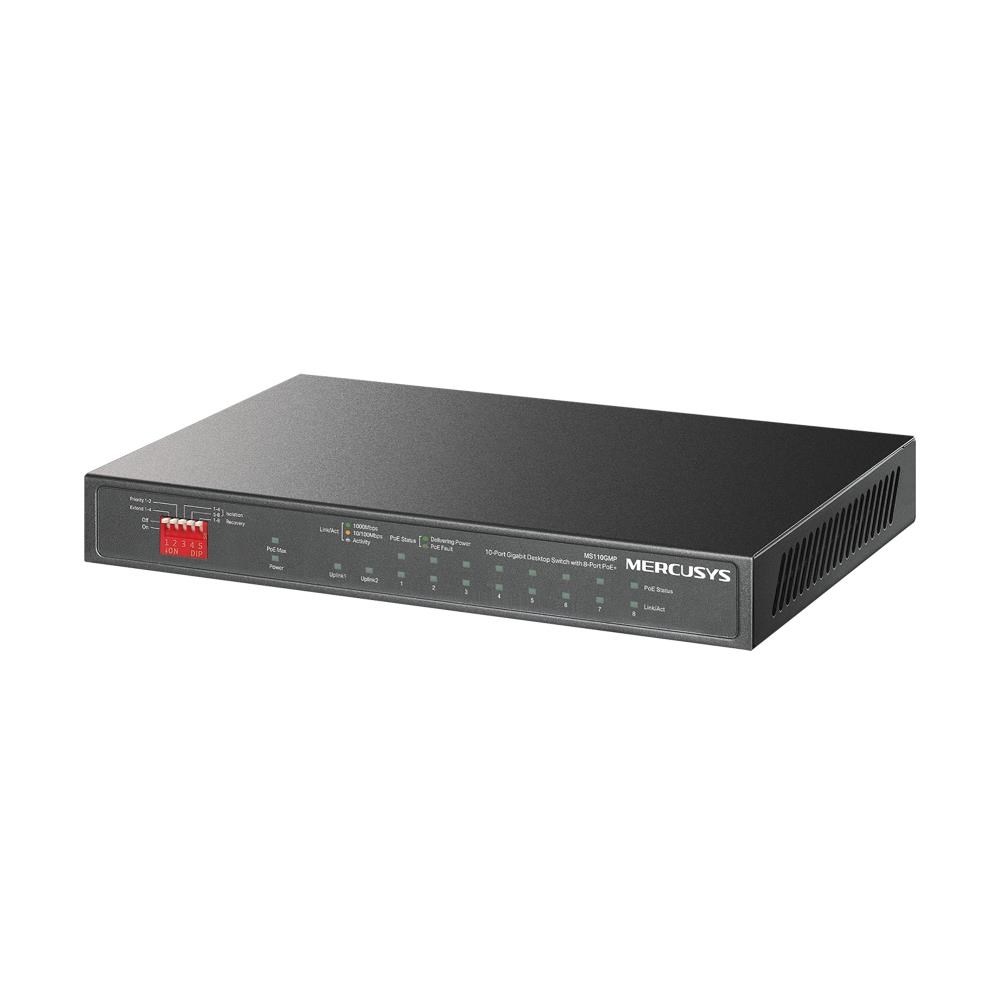 MERCUSYS switch MS110GMP (10xGbE, 8xPoE+, 111W, fanless)0 