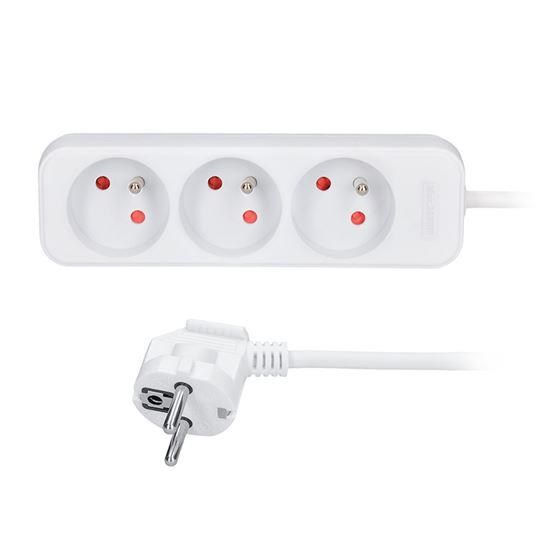 Solight prodlužovací přívod 5m,  3 zásuvky,  16A/ 3680W,  PVC,  bílý2 